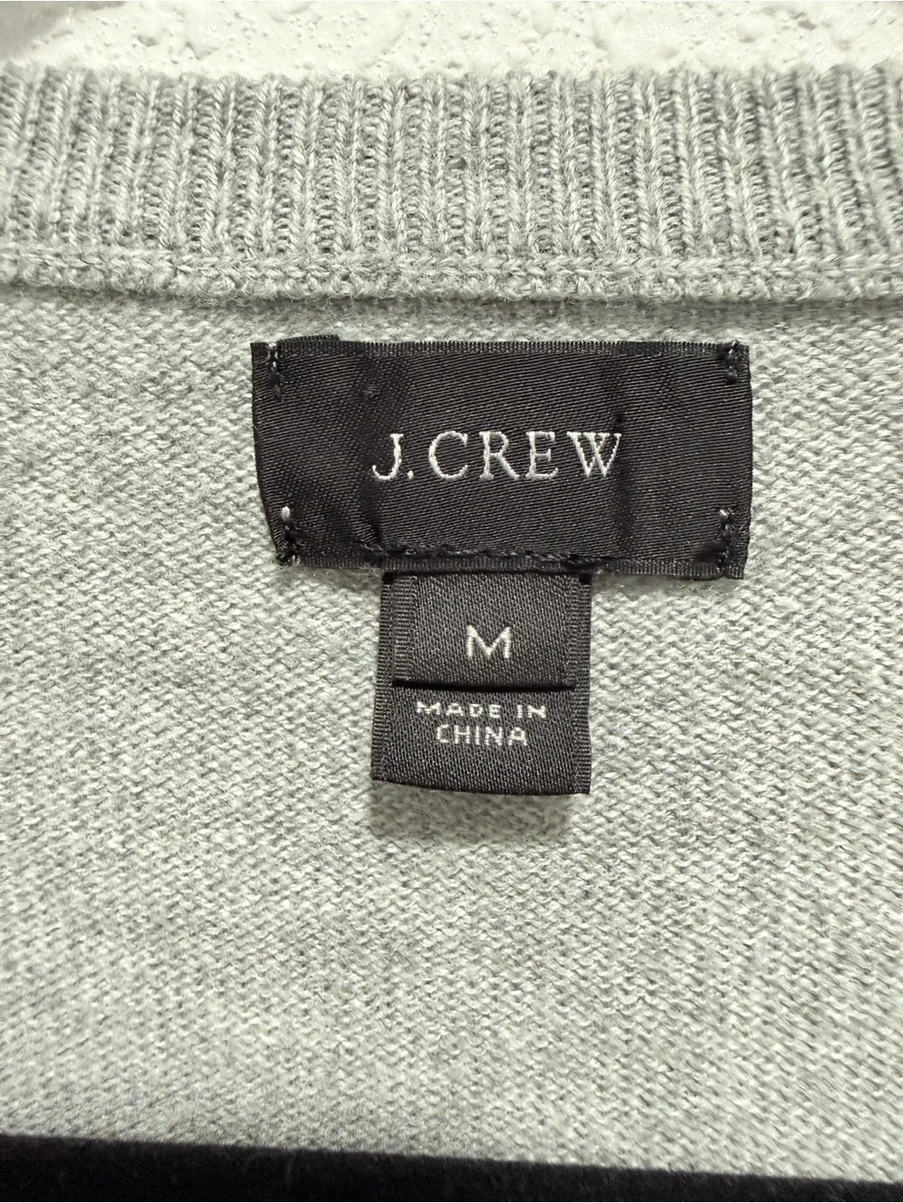 J. Crew cotton cashmere Men's Gray V-Neck Sweater M